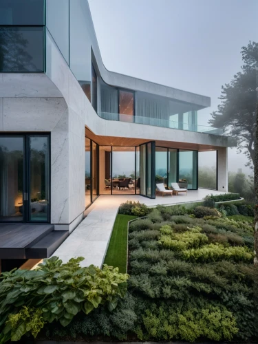 dunes house,modern house,modern architecture,cube house,house by the water,beautiful home,cubic house,luxury property,luxury home,private house,house in mountains,danish house,residential house,house in the mountains,foggy landscape,house in the forest,home landscape,morning mist,house shape,large home,Photography,General,Natural