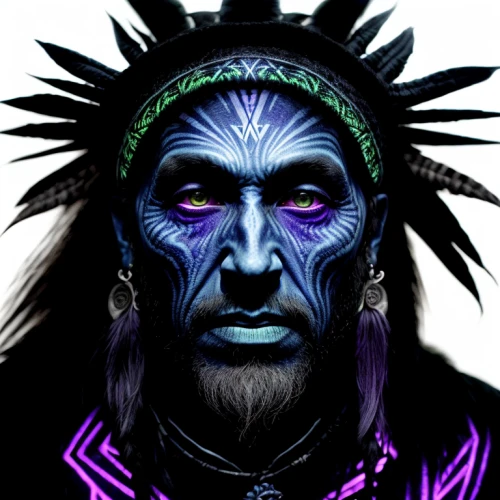 tribal chief,shamanism,shamanic,native american,aborigine,shaman,american indian,the american indian,amerindien,chief cook,aboriginal,chief,neon body painting,indigenous,native,tribal,first nation,indian headdress,aboriginal australian,sadu