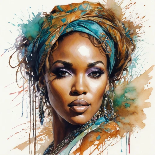african woman,boho art,fashion illustration,colour pencils,watercolor pencils,african art,nigeria woman,color pencils,oil painting on canvas,world digital painting,headscarf,art painting,african american woman,coloured pencils,colored pencils,cameroon,digital painting,watercolor painting,watercolor,african culture,Illustration,Paper based,Paper Based 13