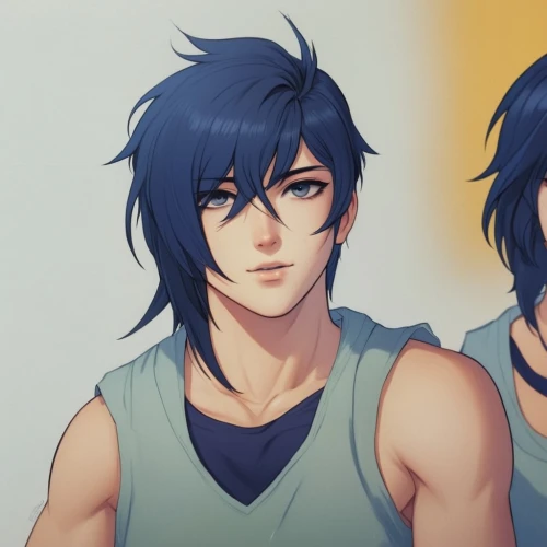 hairstyles,mullet,couple macaw,hamearis lucina,pair of dumbbells,yellow and blue,sleeveless shirt,swallows,zest,twins,anime boy,workout icons,long-haired hihuahua,crows,chest,expressions,adonis,equine half brothers,surfer hair,improvement