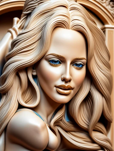 sculpt,wood carving,sculptor,tears bronze,airbrushed,decorative figure,woman sculpture,doll's facial features,clay doll,beauty face skin,art deco woman,aphrodite,cosmetic brush,woman face,painter doll,woman's face,french silk,carved,artist's mannequin,carved wood