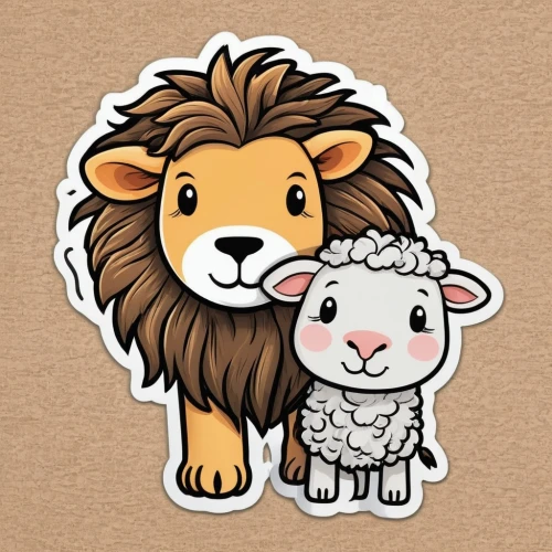 lions couple,lion with cub,two lion,white lion family,lion father,lion children,lion white,two sheep,lamb and mutton,lions,merino sheep,white lion,shear sheep,male lions,clipart sticker,animal stickers,lion,lamb,animal icons,baby lion,Unique,Design,Sticker