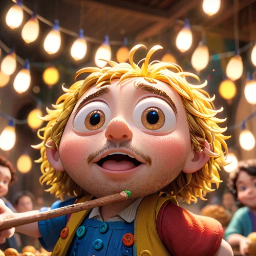 agnes,cute cartoon character,miguel of coco,laika,tangled,geppetto,pinocchio,puppet,disney character,little girl with balloons,cartoon character,string puppet,toy's story,cgi,big eyes,coco,orbeez,russo-european laika,kids illustration,cinema 4d,Anime,Anime,Cartoon