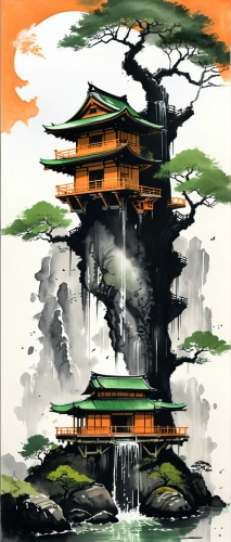 asian architecture,cool woodblock images,the golden pavilion,golden pavilion,travel poster,the japanese tree,japanese art,japanese architecture,bonsai,oriental painting,japanese background,japan landscape,kyoto,tsukemono,silk tree,shinto,chinese architecture,ginkaku-ji,tower fall,temples,Illustration,Paper based,Paper Based 30