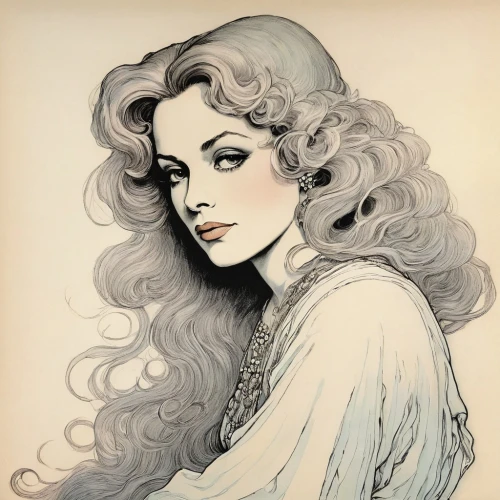 vintage drawing,fashion illustration,mucha,vintage woman,white lady,vintage female portrait,maureen o'hara - female,vintage illustration,art deco woman,madonna,ann margarett-hollywood,vintage angel,marylyn monroe - female,lillian gish - female,botticelli,vintage girl,vintage women,vintage art,retro women,woman portrait,Illustration,Retro,Retro 25