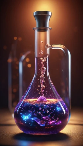 erlenmeyer flask,laboratory flask,potions,potion,poison bottle,decanter,colorful glass,erlenmeyer,molecule,glass jar,bottle of oil,alchemy,chemist,cinema 4d,reagents,bottle surface,isolated bottle,isolated product image,cocktail shaker,distillation,Photography,General,Cinematic