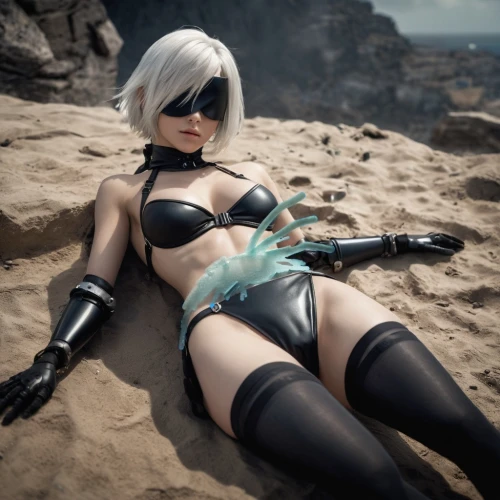 a200,tiber riven,dark beach,beached,grey fox,black cat,cosplay image,femme fatale,black beach,dark elf,beach snake,kojima,game character,piko,aqua,the beach pearl,cosplay,witcher,rocky beach,gentiana