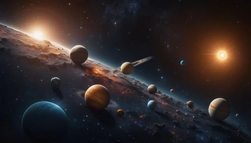 planetary system,space art,binary system,planets,the solar system,astronomy,inner planets,exoplanet,deep space,alien planet,saturnrings,solar system,alien world,planetarium,space ships,outer space,asteroids,celestial bodies,asterales,orbiting,Photography,General,Cinematic