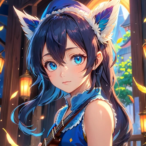 cute fox,fox,cat ears,kitsune,adorable fox,cat with blue eyes,nyan,fennec,child fox,ferry,domestic short-haired cat,fantasia,portrait background,a fox,foxes,blue heart,christmas fox,luna,aqua,little fox,Anime,Anime,Traditional