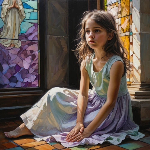 girl praying,girl with cloth,girl in cloth,mystical portrait of a girl,child portrait,oil painting,oil painting on canvas,girl sitting,little girl in wind,girl in a long dress,relaxed young girl,girl portrait,little girl in pink dress,portrait of a girl,fineart,art painting,girl in a long,little girls,little girl,the little girl