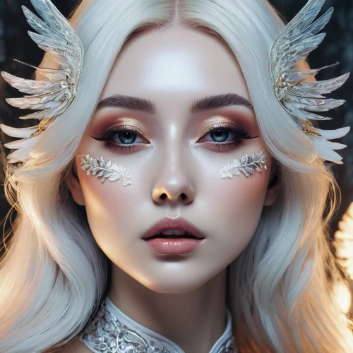 fantasy portrait,faerie,faery,fairy queen,fantasy art,elven,porcelain doll,masquerade,baroque angel,angel face,ice queen,retouch,fantasy woman,winged,unicorn crown,angel wings,fantasy girl,vintage angel,3d fantasy,retouching,Photography,Artistic Photography,Artistic Photography 12