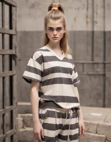 horizontal stripes,prisoner,menswear for women,stripes,stripe,one-piece garment,striped background,isolated t-shirt,striped,bad girl,liberty cotton,pin stripe,stripped leggings,black paint stripe,workwear,prison,mime,female model,labyrinth,women fashion,Photography,Natural