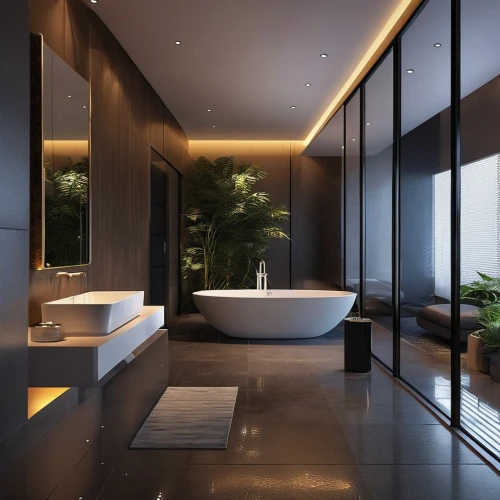 modern minimalist bathroom,luxury bathroom,interior modern design,luxury home interior,bathtub,bathroom,shower bar,modern decor,modern room,interior design,contemporary decor,glass wall,landscape design sydney,shower base,3d rendering,luxury property,modern style,modern kitchen interior,bathtub accessory,tub,Photography,General,Realistic