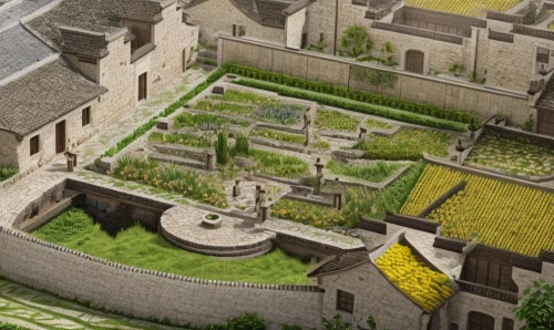 monastery garden,courtyard,roof garden,garden elevation,medieval architecture,royal castle of amboise,medieval castle,city walls,inside courtyard,garden buildings,moated castle,medieval,terraces,vegetable garden,roof landscape,terraced,garden design sydney,trajan's forum,gardens,help great bath ruins,Landscape,Landscape design,Landscape space types,None