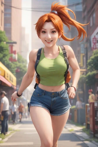 female runner,kosmea,nami,kim,hong,honmei choco,jean shorts,muscle woman,girl in overalls,joy,hinata,tracer,siu mei,tiana,running,hips,maya,sports girl,erica,korean,Photography,Natural