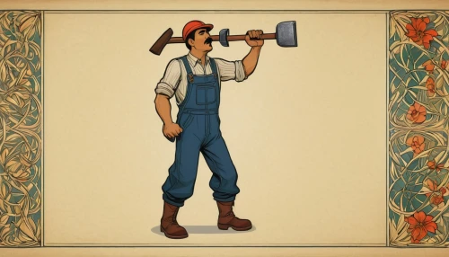 blue-collar worker,winemaker,a carpenter,blue-collar,tradesman,woodworker,handyman,craftsman,carpenter,plumber,repairman,farmworker,wood tool,worker,blacksmith,woodsman,ironworker,rivet gun,gardener,farmer,Illustration,Retro,Retro 05