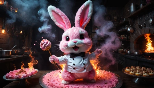 easter bunny,easter fire,easter theme,candy cauldron,happy easter hunt,easter decoration,easter rabbits,easter cake,happy easter,easter décor,easter,easter celebration,easter background,white rabbit,confectioner,easter card,deco bunny,jack rabbit,bunny,domestic rabbit,Photography,General,Fantasy