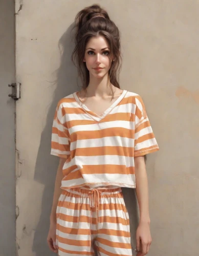 horizontal stripes,striped background,one-piece garment,stripes,striped,jumpsuit,yellow jumpsuit,orange,pjs,orange color,rust-orange,orange robes,vintage fashion,orange cream,pajamas,peach color,realdoll,yellow orange,women's clothing,photo session in torn clothes,Photography,Natural