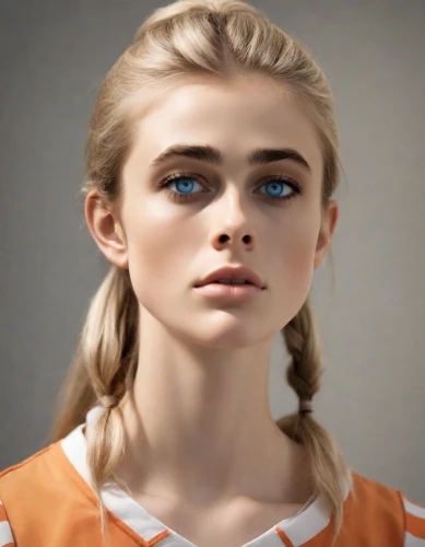 chainlink,realdoll,doll's facial features,clementine,elsa,piper,female doll,natural cosmetic,female model,heterochromia,portrait of a girl,orange,girl portrait,lena,blonde girl,blond girl,elven,blonde woman,greta oto,angel moroni,Photography,Natural