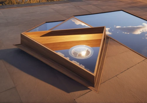 coffee table,sun dial,parabolic mirror,mobile sundial,sky space concept,roof lantern,outdoor table,wooden desk,writing desk,exterior mirror,3d object,daylighting,cube surface,wood mirror,folding table,3d rendering,end table,wooden mockup,metal cabinet,wooden table,Photography,General,Realistic