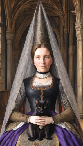gothic portrait,medieval hourglass,girl in a historic way,praying woman,joan of arc,woman sitting,vestment,portrait of christi,gothic woman,woman praying,middle ages,priest,the hat of the woman,conical hat,medieval,girl praying,veil,priestess,the prophet mary,goth woman,Digital Art,Comic