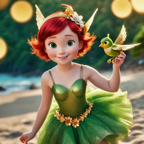princess anna,pixie-bob,little girl fairy,tiana,child fairy,ariel,cute cartoon character,rosa ' the fairy,disney character,fairy,princess sofia,lilo,fairy queen,pixie,rosa 'the fairy,little mermaid,fairy tale character,elf,green aurora,hula,Photography,General,Realistic