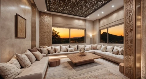 moroccan pattern,persian architecture,stucco ceiling,morocco,marrakech,iranian architecture,marrakesh,cabana,luxury home interior,riad,patterned wood decoration,sitting room,interior decor,luxury property,interior decoration,gold stucco frame,build by mirza golam pir,family room,contemporary decor,stucco wall
