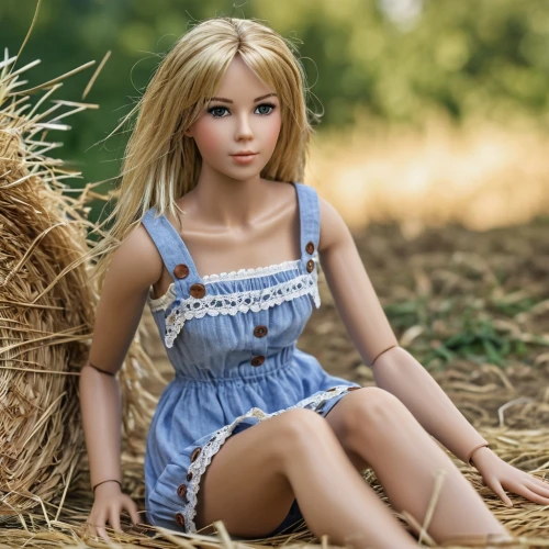 countrygirl,farm girl,country dress,heidi country,straw doll,female doll,straw field,girl in overalls,farm background,girl lying on the grass,haymaking,farm set,country style,straw harvest,in the tall grass,handmade doll,fashion dolls,doll paola reina,model doll,realdoll,Photography,General,Realistic
