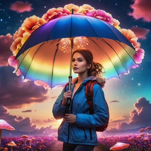 rainbow background,little girl with umbrella,umbrella,eleven,rainbow pencil background,rainbow and stars,digital compositing,cg artwork,photo manipulation,katniss,umbrellas,parachute,valerian,little girl with balloons,colorful balloons,monsoon banner,photoshop manipulation,colorful,colorful background,rainbow color balloons,Photography,General,Realistic