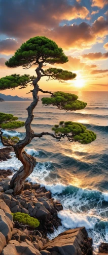celtic tree,winding steps,sea stack,heavenly ladder,stacked rock,isolated tree,lone tree,the japanese tree,upward tree position,dragon tree,tree of life,coastal landscape,flourishing tree,rock erosion,stairway to heaven,art forms in nature,stacked rocks,rock stacking,equilibrist,norway coast,Photography,General,Realistic