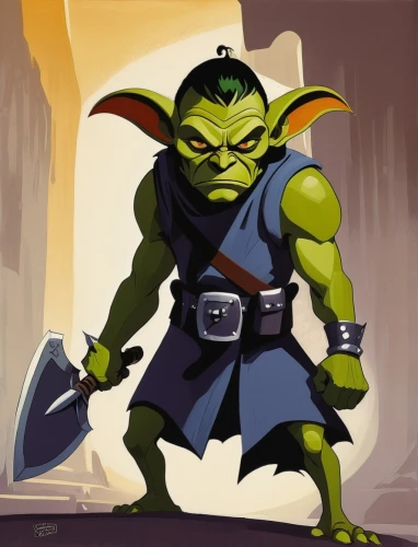 orc,goblin,ogre,half orc,cleanup,aaa,swordsman,imp,green goblin,yoda,patrol,ork,scandia gnome,twitch icon,game illustration,alien warrior,fgoblin,angry man,kobold,warrior and orc,Illustration,American Style,American Style 09
