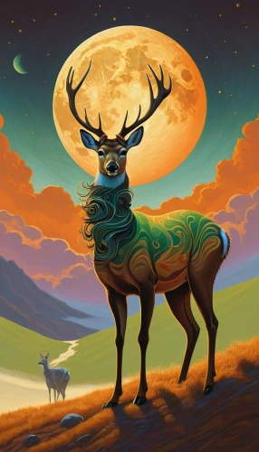 deer illustration,elk,stag,deer drawing,glowing antlers,deer,european deer,manchurian stag,gold deer,serengeti,deer bull,young-deer,elk bull,caribou,altiplano,the zodiac sign taurus,deer in tears,taurus,antelope,pere davids deer,Illustration,Realistic Fantasy,Realistic Fantasy 03