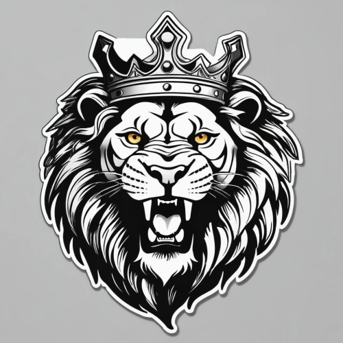 lion white,king crown,skeezy lion,crest,crown render,lion,forest king lion,type royal tiger,crown seal,royal crown,crown icons,royal tiger,lion capital,heraldic animal,lion number,lion head,heraldic,crown,the crown,crowns,Unique,Design,Sticker