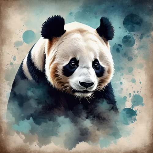 chinese panda,giant panda,panda,pandabear,panda bear,kawaii panda,little panda,pandas,french tian,lun,hanging panda,kawaii panda emoji,panda face,oliang,baby panda,anthropomorphized animals,red panda,panda cub,bamboo,animal portrait,Illustration,Realistic Fantasy,Realistic Fantasy 01