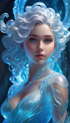 white rose snow queen,the snow queen,ice queen,elsa,ice princess,eternal snow,winterblueher,frozen,blue enchantress,water rose,suit of the snow maiden,fantasy portrait,fantasy art,aurora,fantasy picture,ice floe,blue snowflake,winter rose,aquarius,cinderella,Illustration,Realistic Fantasy,Realistic Fantasy 01