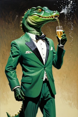 alligator,formal attire,gentlemanly,suit actor,aligator,wedding suit,aristocrat,emerald lizard,green dragon,green iguana,formal wear,real gavial,crocodile woman,green lizard,saurian,a black man on a suit,gator,gavial,heineken1,happy st patrick's day,Conceptual Art,Sci-Fi,Sci-Fi 14