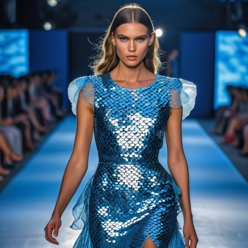 runway,blue dress,catwalk,denim fabric,mazarine blue,silvery blue,cocktail dress,turquoise wool,wire mesh,fashion design,woven fabric,runways,dress walk black,teal blue asia,blue checkered,sheath dress,chain mail,cobalt blue,textile,silver blue,Photography,General,Realistic