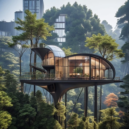 tree house hotel,tree house,treehouse,cubic house,house in the forest,sky apartment,house in the mountains,japanese architecture,house in mountains,cube stilt houses,eco hotel,cube house,futuristic architecture,hanging houses,timber house,stilt house,floating huts,asian architecture,frame house,the cabin in the mountains,Photography,General,Realistic