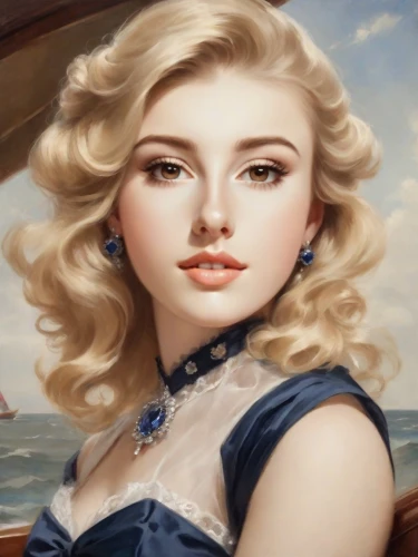 emile vernon,girl on the boat,the sea maid,elsa,romantic portrait,blonde woman,fantasy portrait,portrait background,sea fantasy,marylyn monroe - female,cinderella,the blonde in the river,young woman,young lady,venetia,world digital painting,marina,sailor,scarlet sail,portrait of a girl