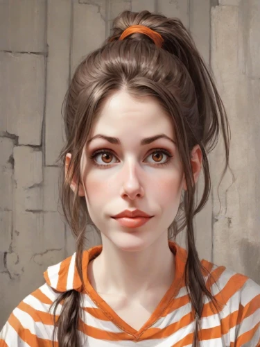 girl portrait,portrait of a girl,portrait background,young woman,artist portrait,cute cartoon character,fantasy portrait,bun,the girl's face,girl drawing,girl studying,clementine,vanessa (butterfly),girl with bread-and-butter,child portrait,cinnamon girl,romantic portrait,pigtail,illustrator,orange,Digital Art,Comic
