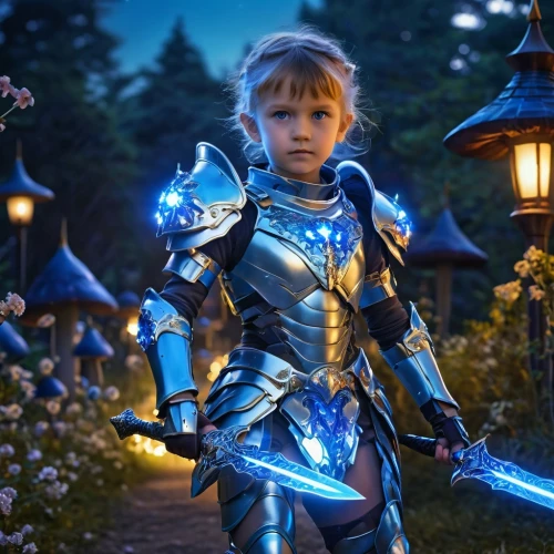 blue enchantress,male elf,massively multiplayer online role-playing game,knight armor,paladin,excalibur,fantasy warrior,heroic fantasy,visual effect lighting,knight festival,child fairy,bluebell,valerian,female warrior,male character,elf,knight village,fable,kid hero,cosplay image,Photography,General,Realistic