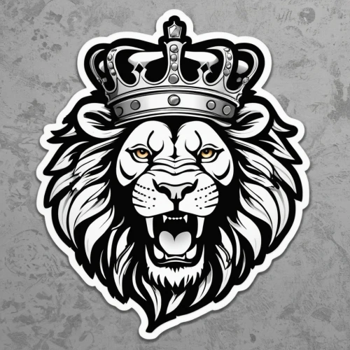 skeezy lion,lion white,king crown,lion,crown seal,royal crown,lion number,forest king lion,lion head,royal,type royal tiger,lion father,crest,royal tiger,masai lion,lion's coach,lion capital,king,king of the jungle,crown,Unique,Design,Sticker
