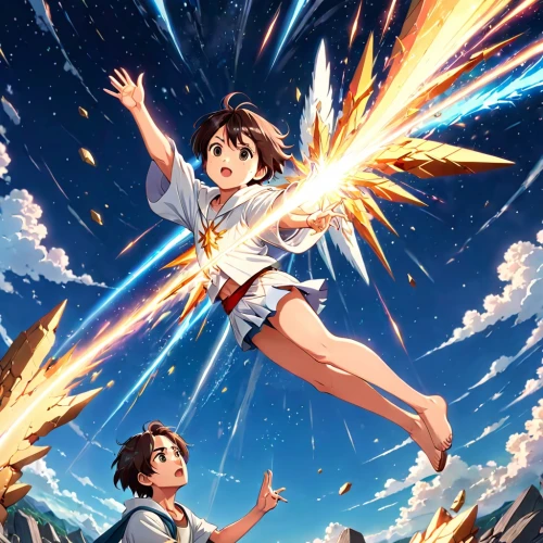 flying sparks,flying girl,fire kite,detective conan,phoenix,flying seed,flying heart,falling star,explosions,flying seeds,torch-bearer,kite flyer,explosion,shooting star,tokyo summer olympics,spark,cosmos wind,fireworks rockets,shooting stars,force of nature,Anime,Anime,Realistic