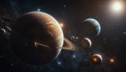 planetary system,saturnrings,planets,inner planets,space art,space ships,the solar system,orbiting,solar system,extraterrestrial life,planetarium,alien planet,celestial bodies,spheres,alien world,outer space,saturn,binary system,federation,galilean moons,Photography,General,Cinematic