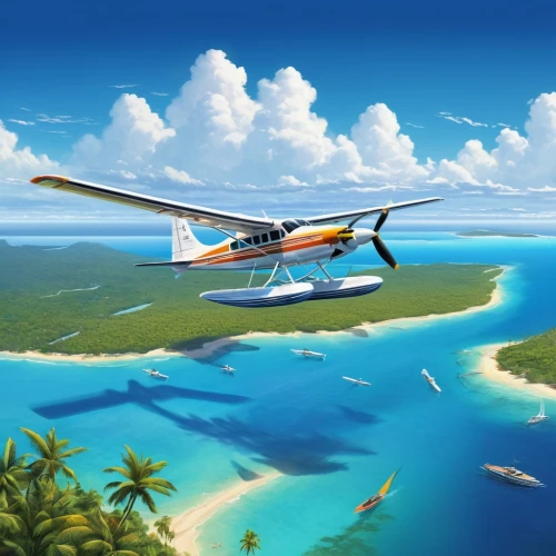 seaplane,flying island,cessna 206,flying boat,cessna 210,ultralight aviation,cessna 185,cessna 150,gyroplane,cessna 182,sport aircraft,cessna,cessna 172,light aircraft,south pacific,cessna 152,hang gliding or wing deltaest,biplane,hang-glider,powered hang glider,Art,Classical Oil Painting,Classical Oil Painting 31
