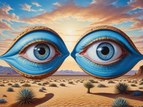 all seeing eye,third eye,surrealism,cosmic eye,the eyes of god,surrealistic,capture desert,desert background,psychedelic art,desert landscape,women's eyes,parallel worlds,ojos azules,eye ball,eye,desert desert landscape,dali,morning illusion,el salvador dali,optical illusion,Photography,General,Realistic