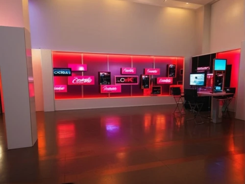 television studio,a museum exhibit,control desk,digital cinema,game room,computer room,artscience museum,led display,electronic signage,queue area,gallery,lighting system,exhibit,nbc studios,the server room,modern room,recreation room,the museum,cosmetics counter,lobby,Photography,General,Commercial