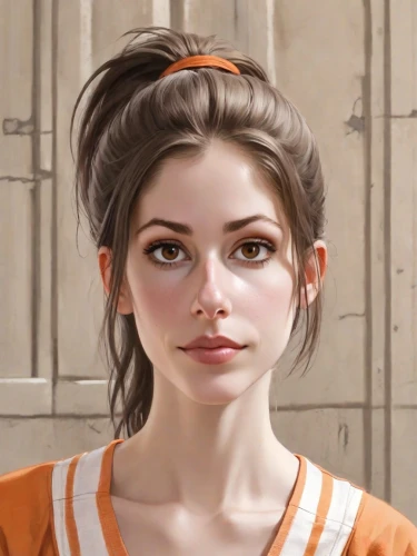 clementine,girl portrait,retro girl,pompadour,natural cosmetic,portrait of a girl,vanessa (butterfly),orange,realdoll,bun,doll's facial features,princess leia,vector girl,portrait background,bouffant,young woman,tracer,retro woman,updo,cinnamon girl,Digital Art,Comic