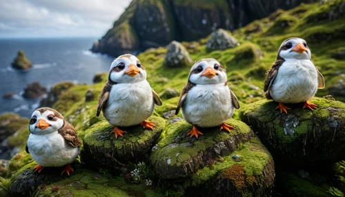 puffins,seabirds,arctic birds,rare parrots,perched birds,group of birds,atlantic puffin,island residents,sea birds,puffin,penguins,bird island,perching birds,terns,wild birds,storks,seagulls,birds of the sea,parrots,a flock of pigeons,Photography,General,Fantasy