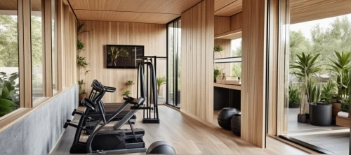 fitness room,indoor rower,fitness center,modern room,timber house,wooden sauna,smart home,interior modern design,smart house,indoor cycling,livingroom,modern living room,wooden windows,leisure facility,interiors,modern office,living room,danish house,wooden house,sitting room,Photography,General,Realistic